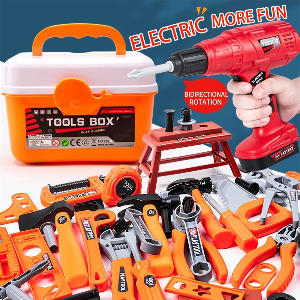 Power Tools And Engineering - Kit di Attrezzi Giocattolo Elettrici per