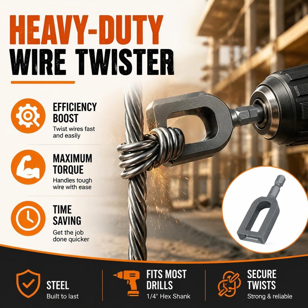 Power Tools For Construction - Accessorio per Trapano per Torcere Fili,